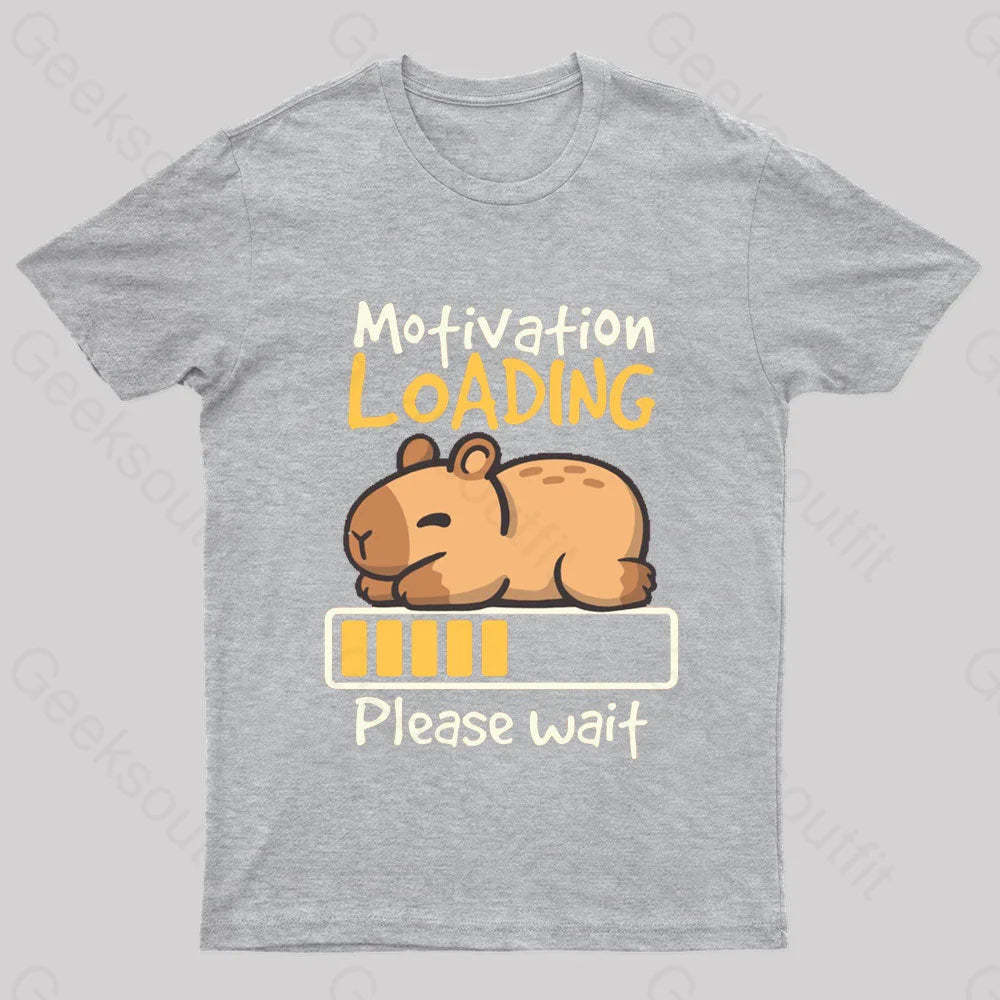 Motivation Loading Nerd T-Shirt Grey / S