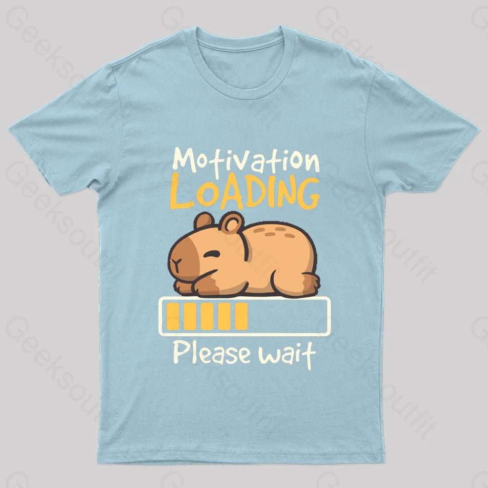 Motivation Loading Nerd T-Shirt Light Blue / S
