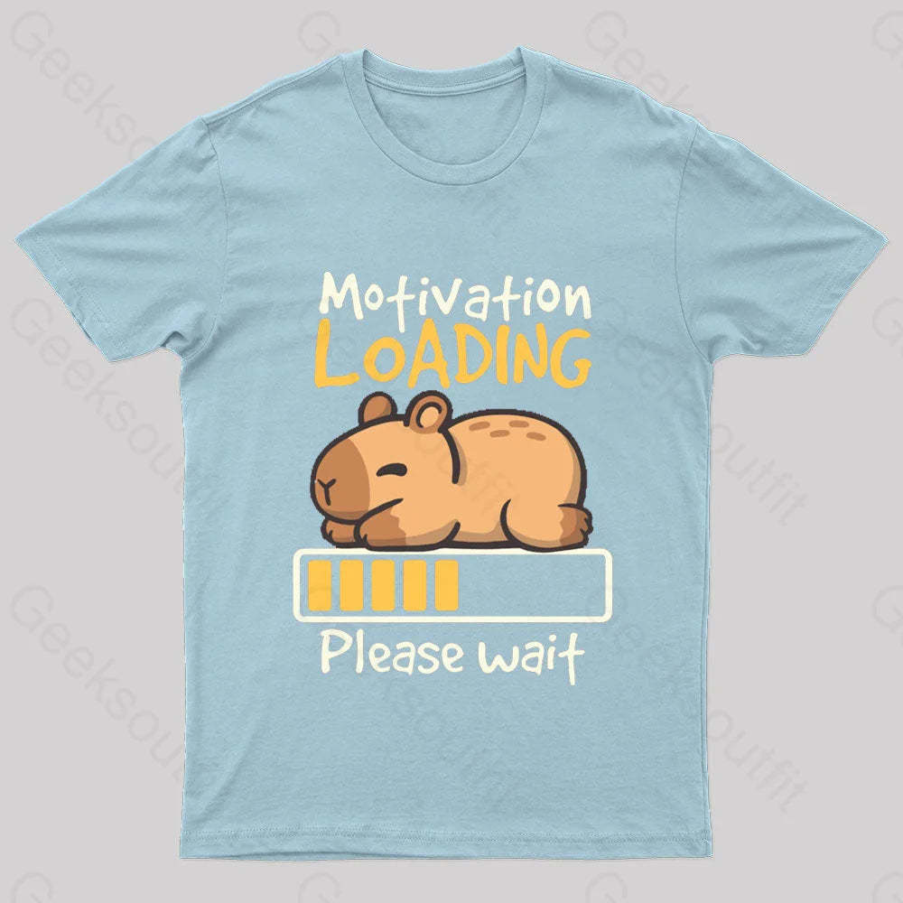 Motivation Loading Nerd T-Shirt Light Blue / S