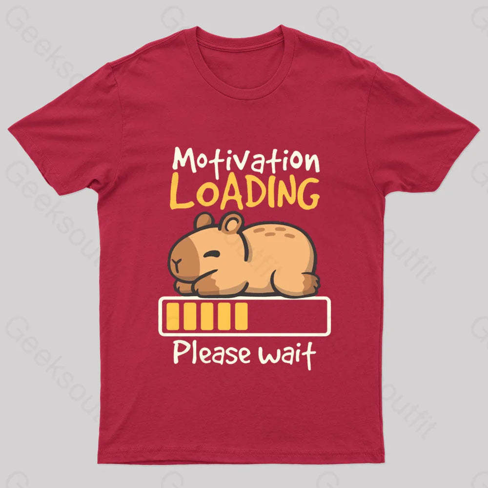 Motivation Loading Nerd T-Shirt Red / S