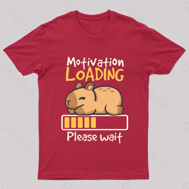 Motivation Loading Nerd T-Shirt Red / S