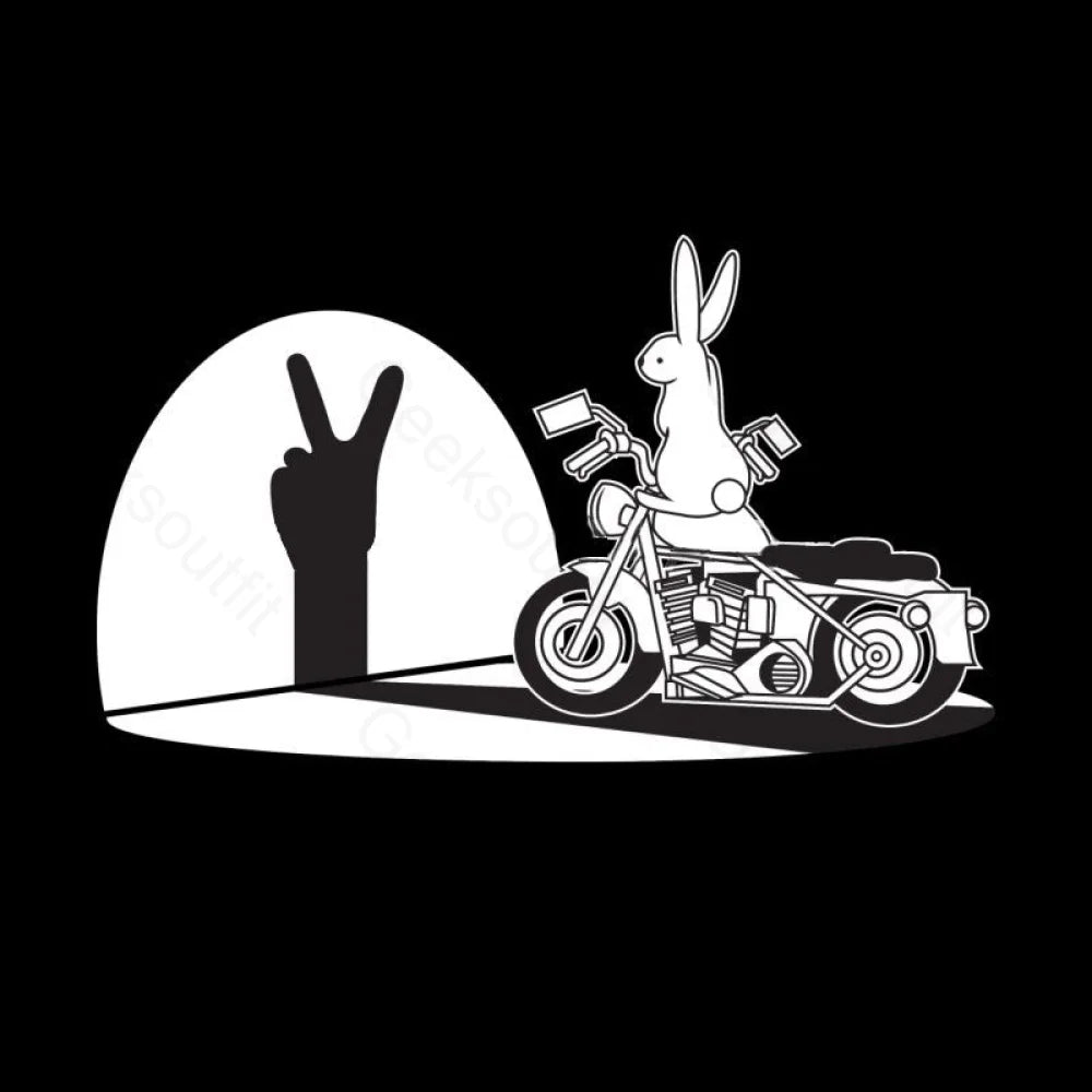 Motorcycle Humor Shadow Rabbit T-Shirt