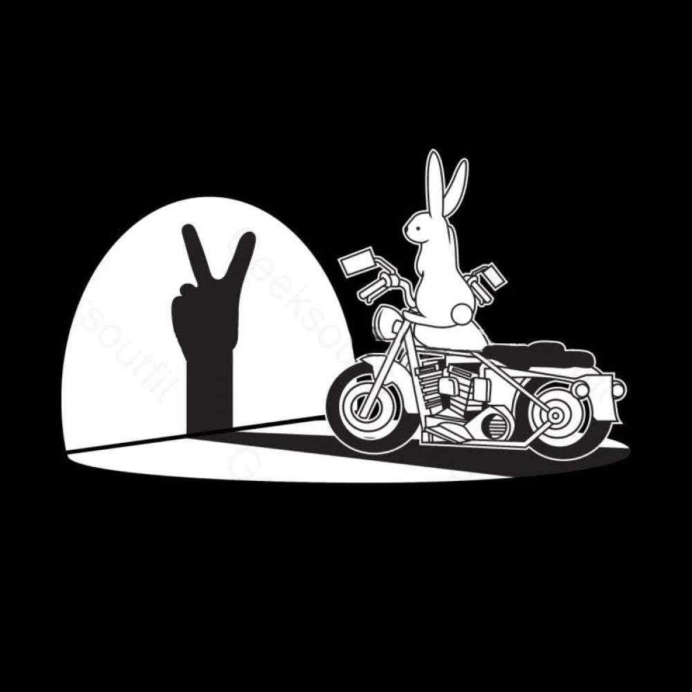 Motorcycle Humor Shadow Rabbit T-Shirt