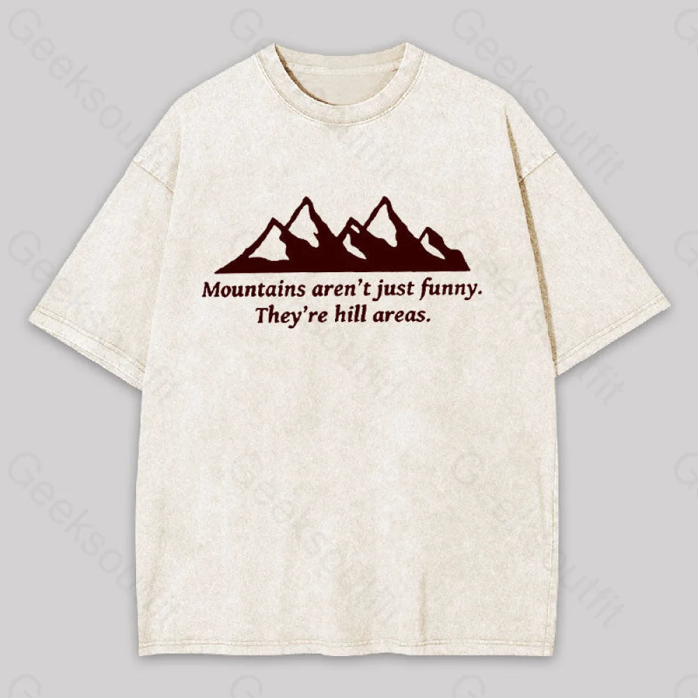 Mountain?��s Aren?��t Just Funny Geek Washed T-Shirt Apricot / S