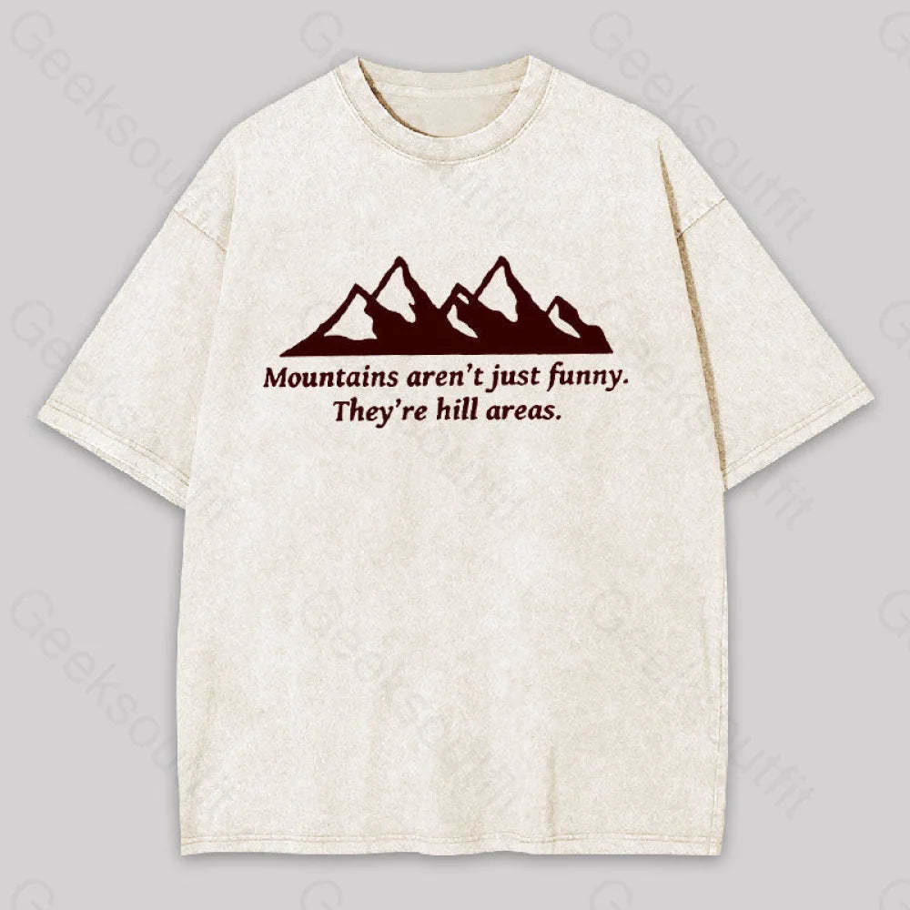 Mountain?��s Aren?��t Just Funny Geek Washed T-Shirt Apricot / S