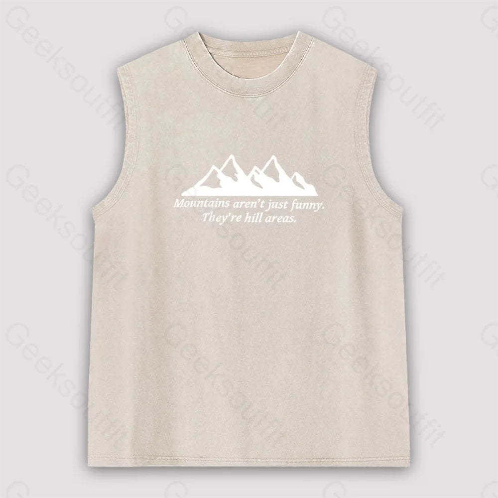 Mountain’s Aren’t Just Funny Unisex Washed Tank Apricot / S