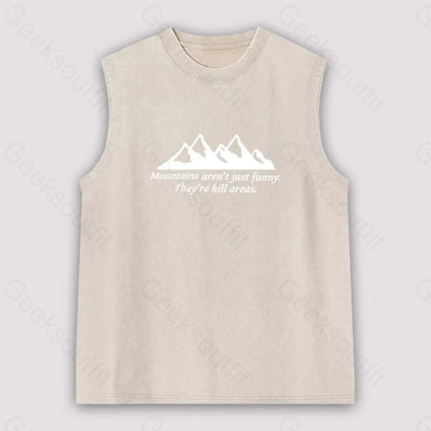 Mountain’s Aren’t Just Funny Unisex Washed Tank Apricot / S