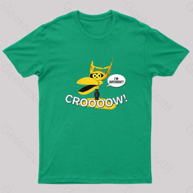 Mst3K Crow Croooow! And I’m Different Nerd T-Shirt Green / S