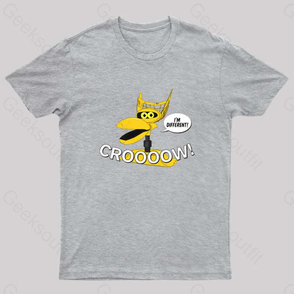Mst3K Crow Croooow! And I’m Different Nerd T-Shirt Grey / S