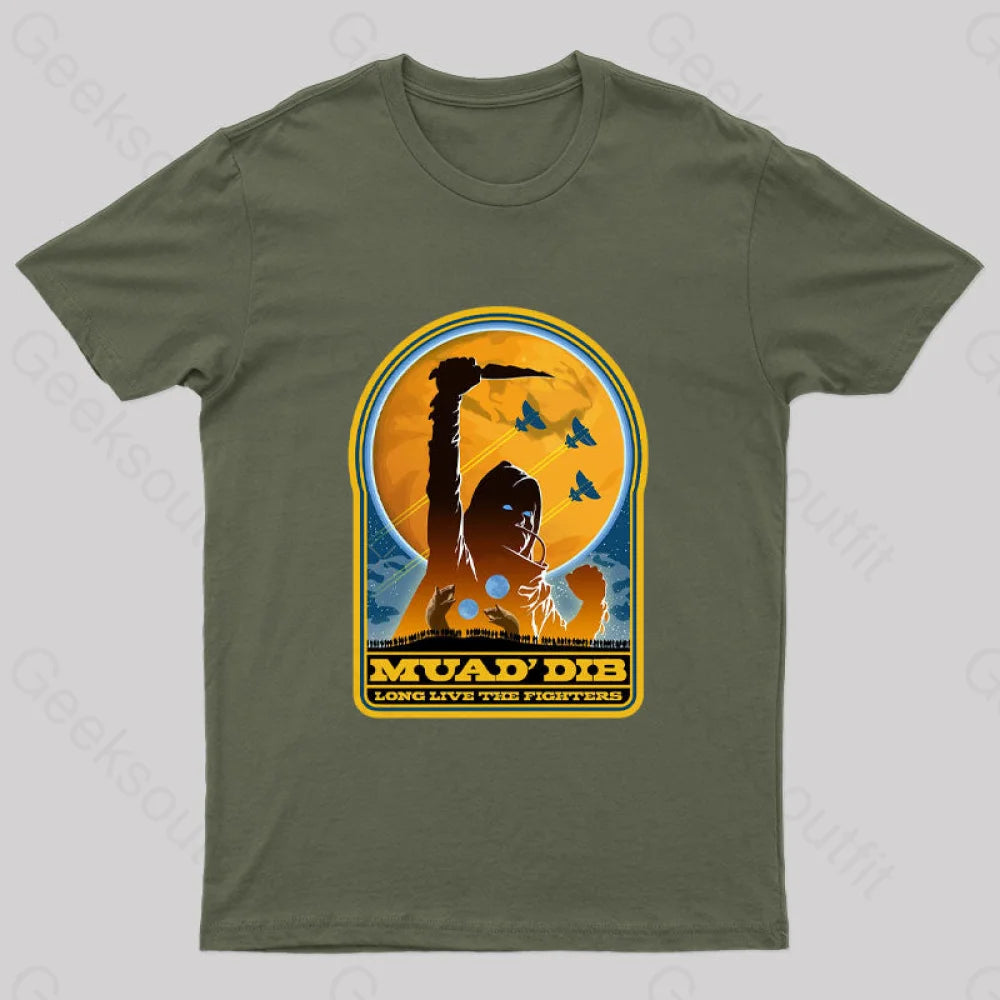 Muad’ Dib Nerd T-Shirt Army Green / S