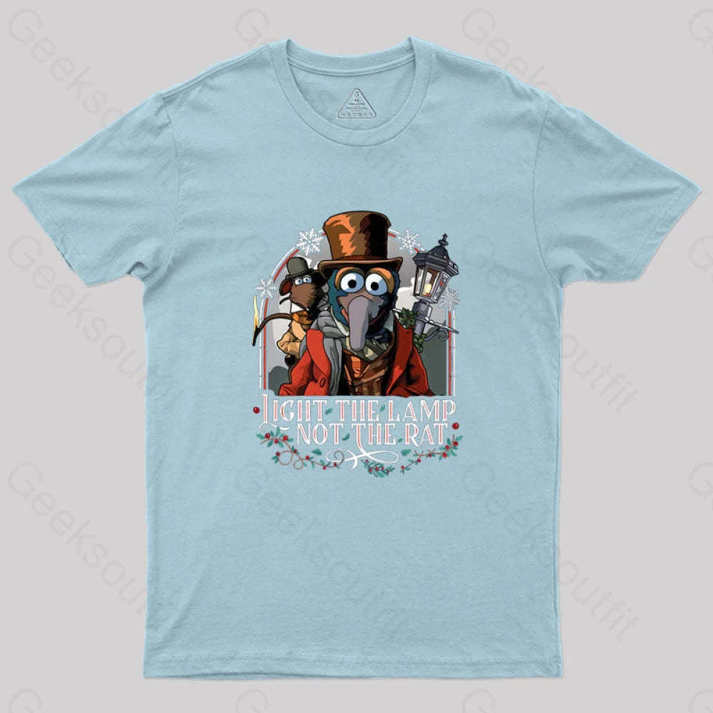 Muppet Christmas Carol Light The Lamp Not Rat Geek T-Shirt Blue / S