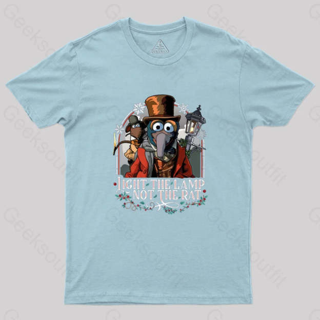 Muppet Christmas Carol Light The Lamp Not Rat Geek T-Shirt Blue / S