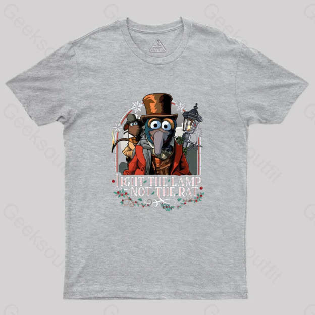 Muppet Christmas Carol Light The Lamp Not Rat Geek T-Shirt Grey / S