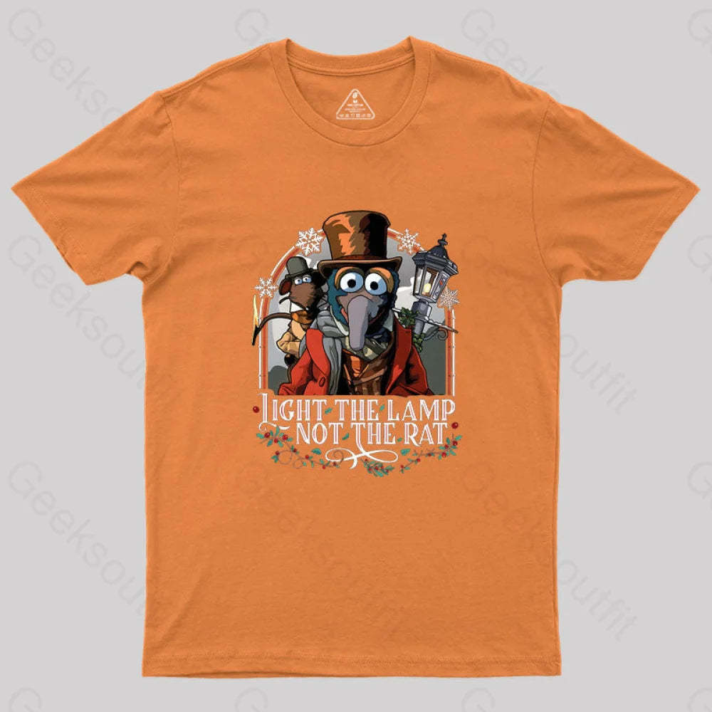 Muppet Christmas Carol Light The Lamp Not Rat Geek T-Shirt Orange / S