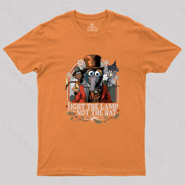 Muppet Christmas Carol Light The Lamp Not Rat Geek T-Shirt Orange / S