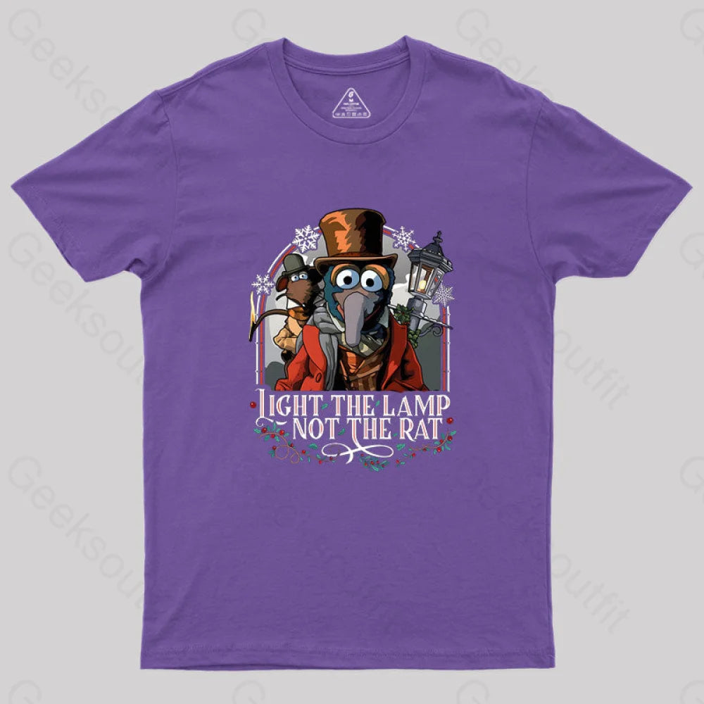 Muppet Christmas Carol Light The Lamp Not Rat Geek T-Shirt Purple / S