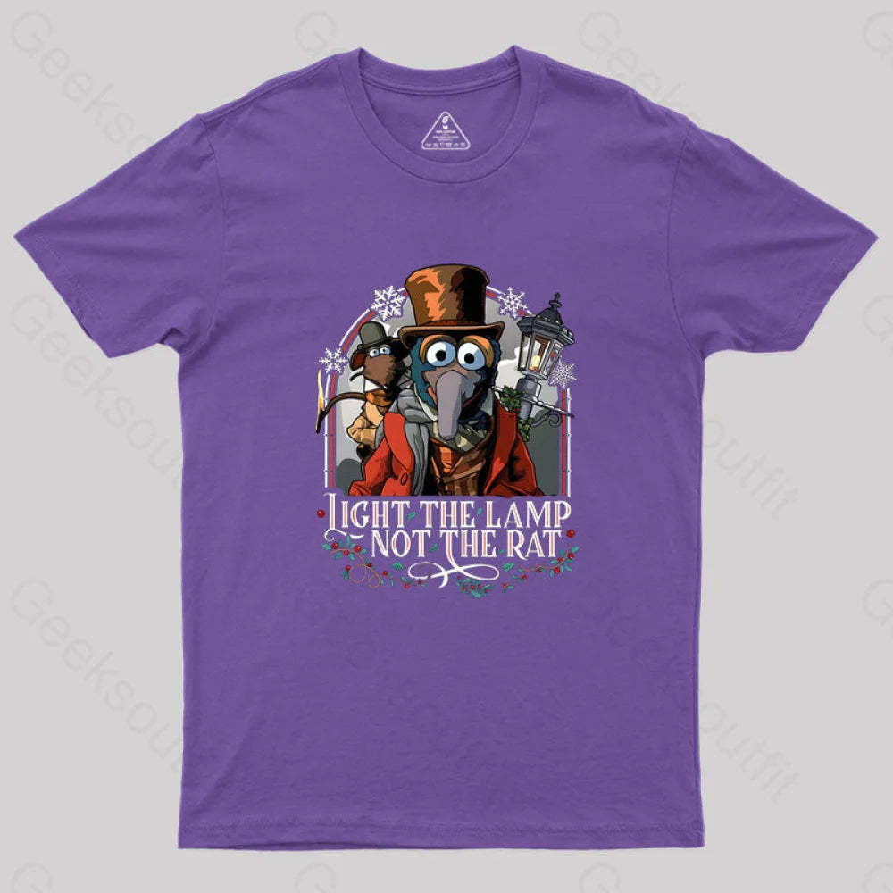 Muppet Christmas Carol Light The Lamp Not Rat Geek T-Shirt Purple / S