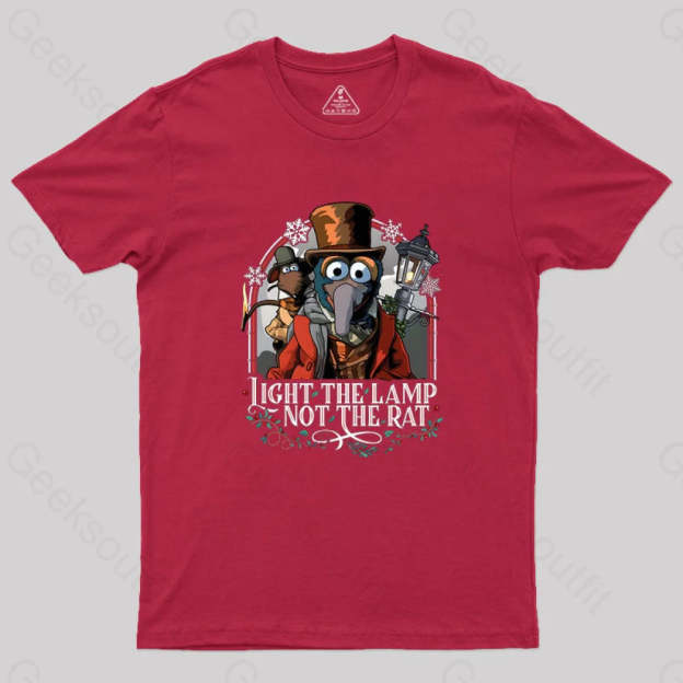 Muppet Christmas Carol Light The Lamp Not Rat Geek T-Shirt Red / S