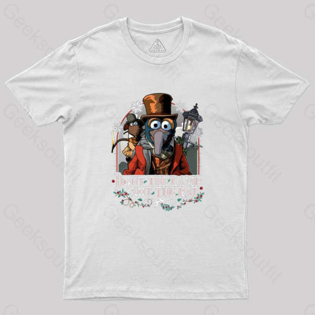 Muppet Christmas Carol Light The Lamp Not Rat Geek T-Shirt White / S