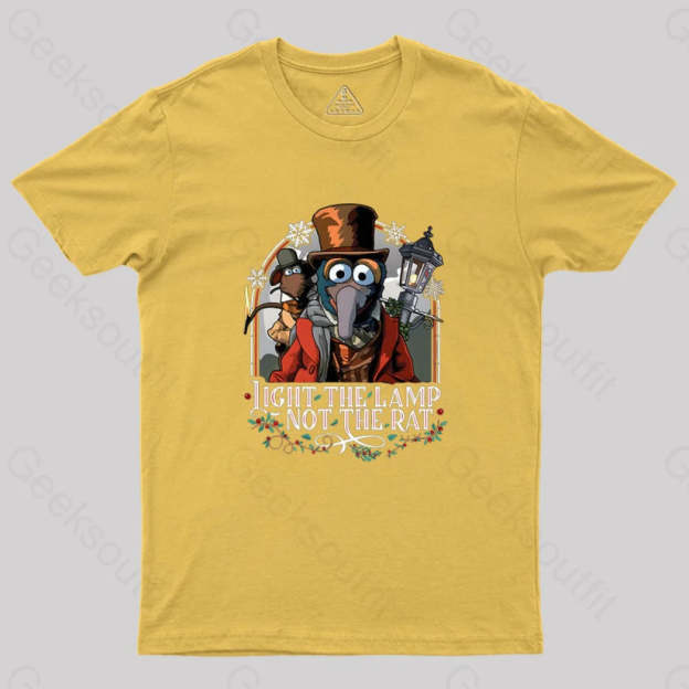 Muppet Christmas Carol Light The Lamp Not Rat Geek T-Shirt Yellow / S