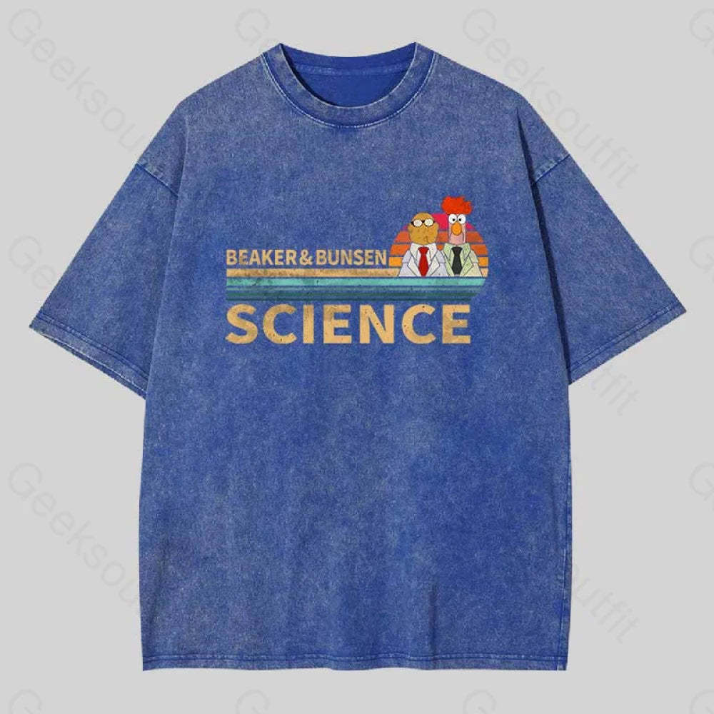 Muppets Science Bunsen And Beaker Cool Washed T-Shirt Blue / S