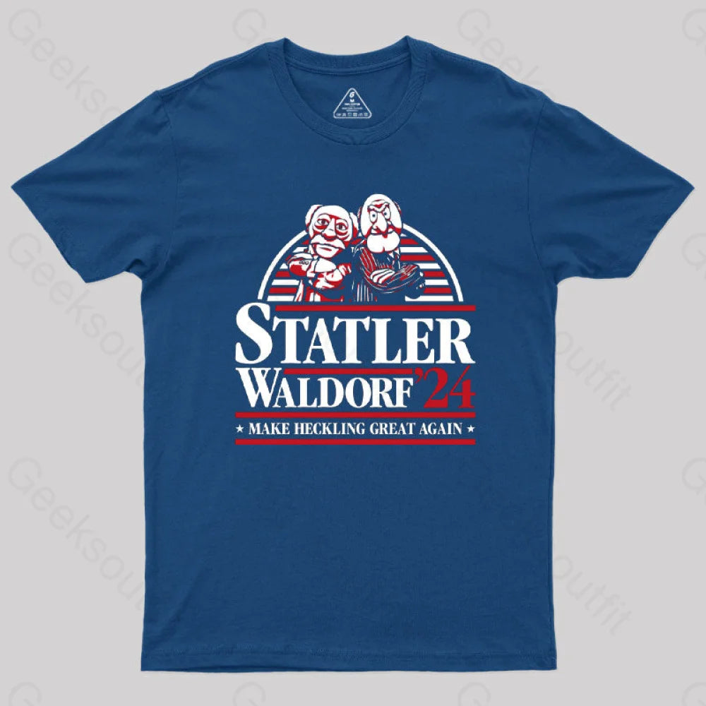 Muppets Statler Waldorf - Make Heckling Great Again T-Shirt Navy / S