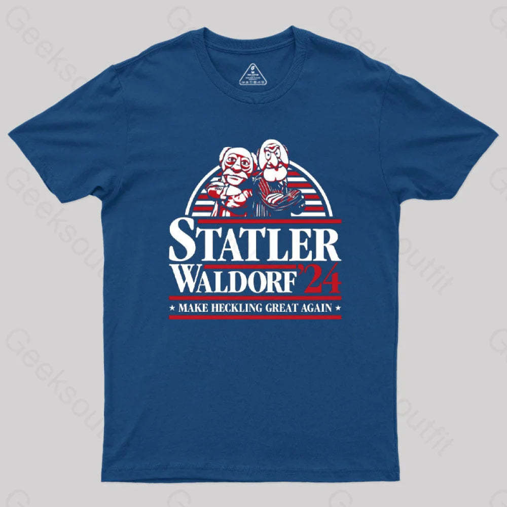Muppets Statler Waldorf - Make Heckling Great Again T-Shirt Navy / S