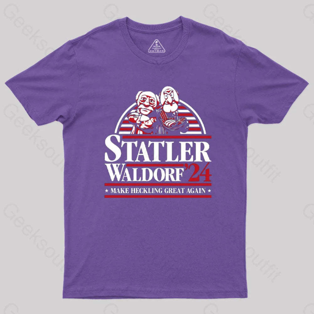 Muppets Statler Waldorf - Make Heckling Great Again T-Shirt Purple / S