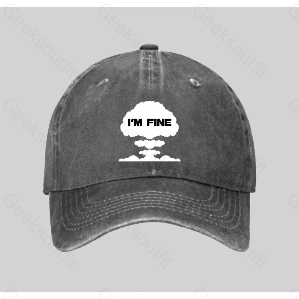 Mushroom Cloud Washed Vintage Baseball Cap Grey