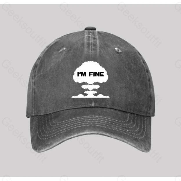 Mushroom Cloud Washed Vintage Baseball Cap Grey