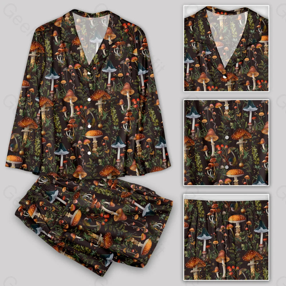 Mushroom Science Retro Pajamas Set Yc