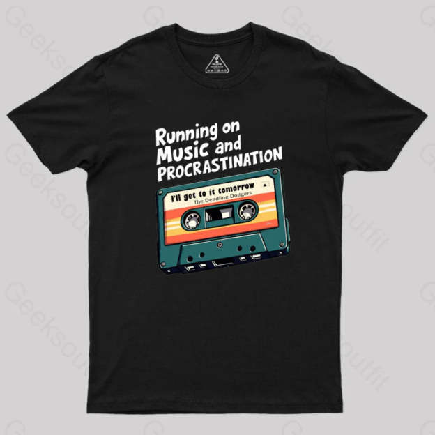 Music And Procrastination T-Shirt Black / S