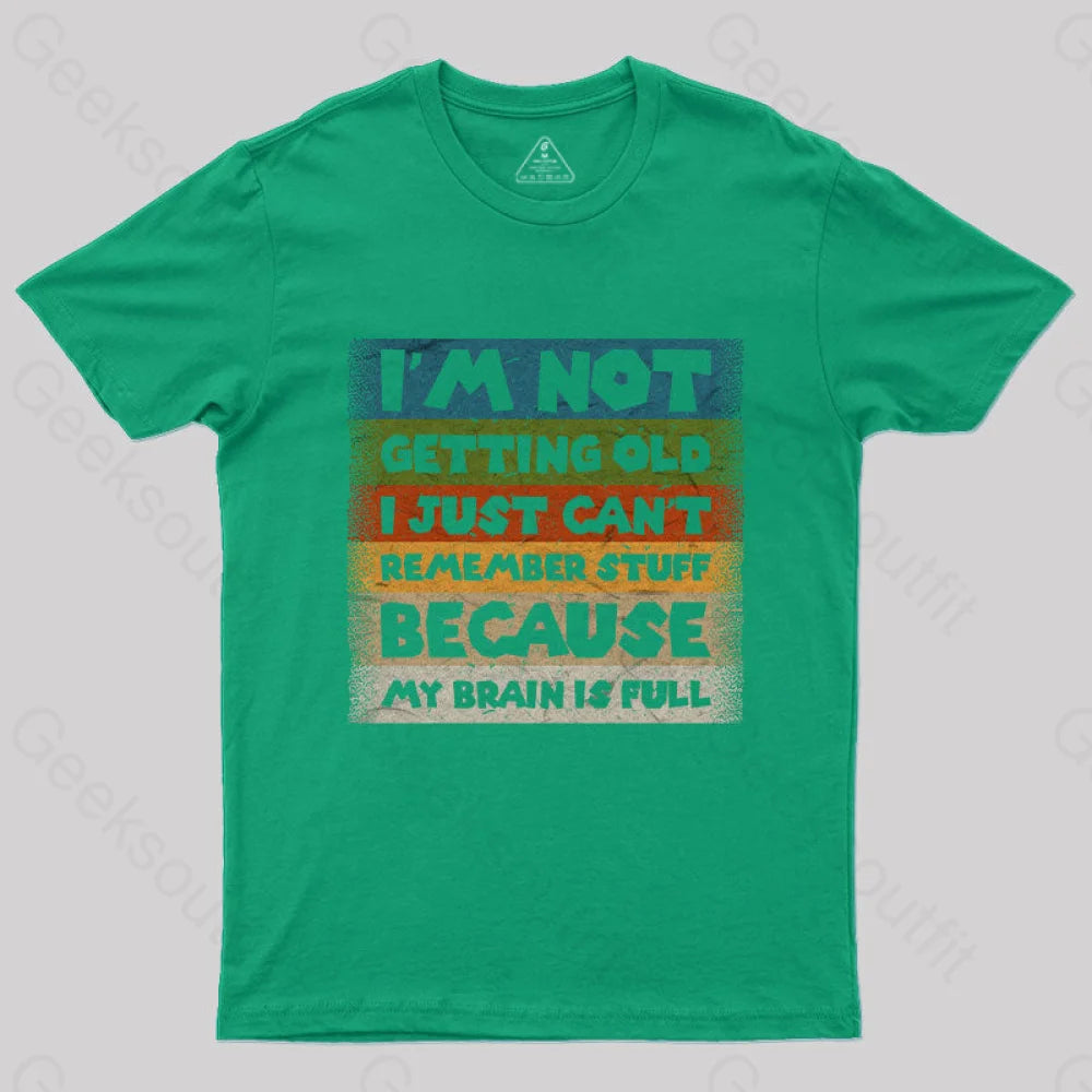 My Brain Is Full T-Shirt Green / S Yc