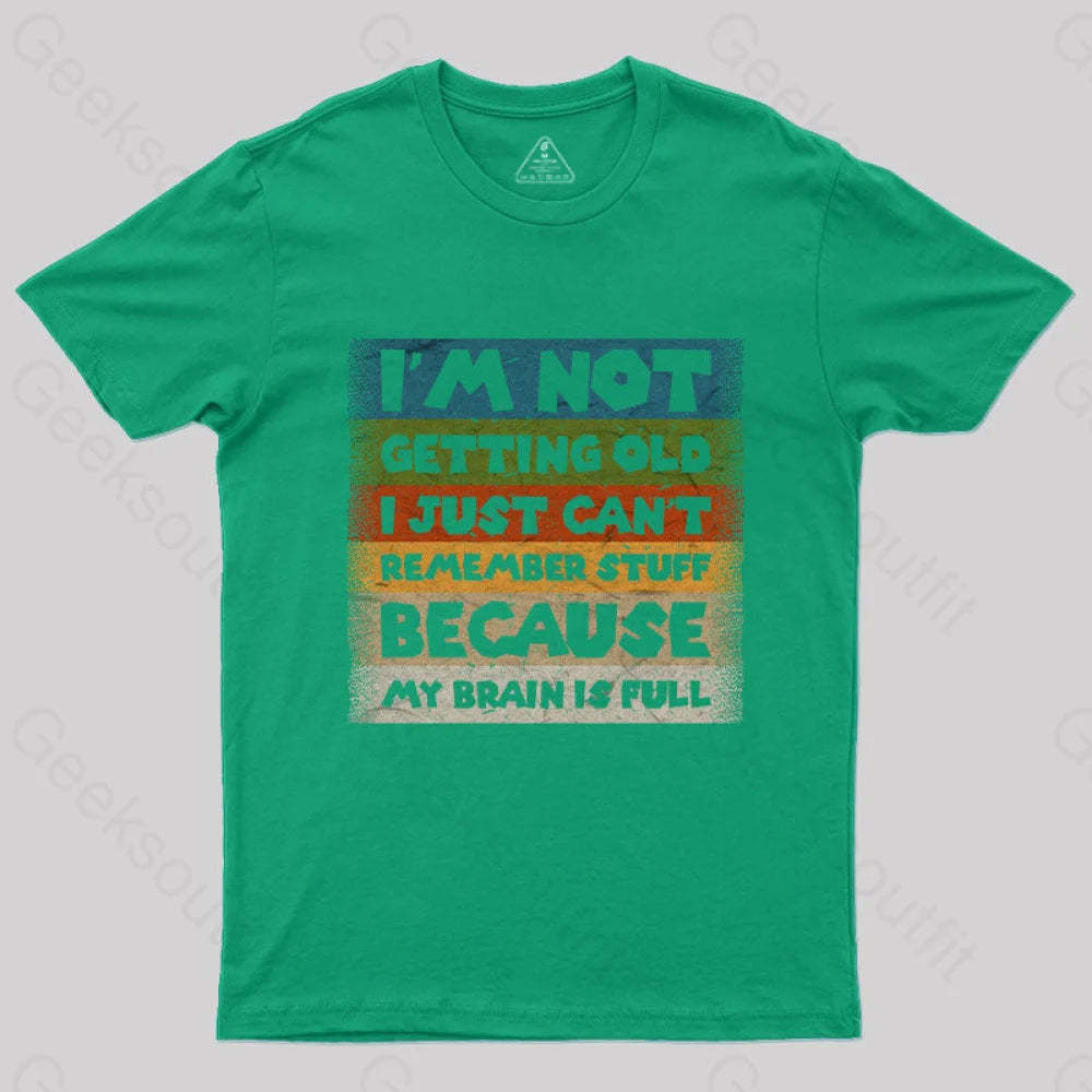 My Brain Is Full T-Shirt Green / S Yc