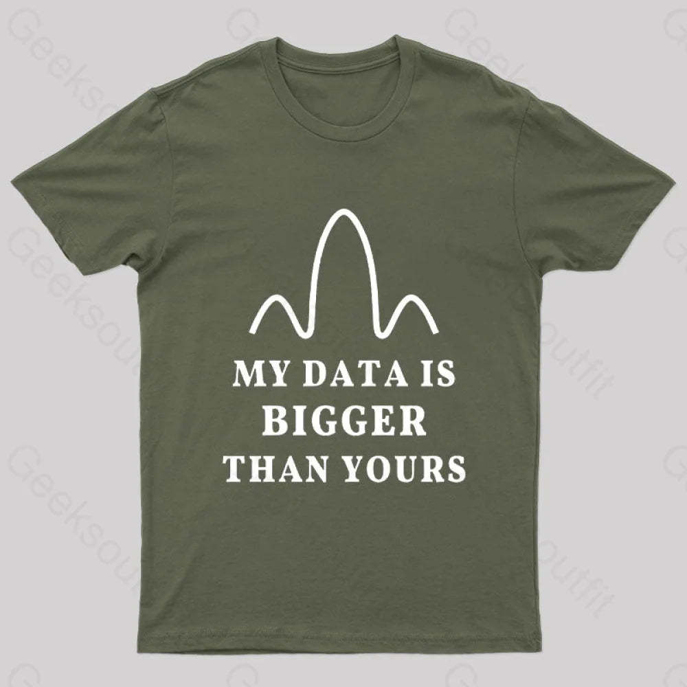 My Data Is Bigger Than Yours Geek T-Shirt Army Green / S