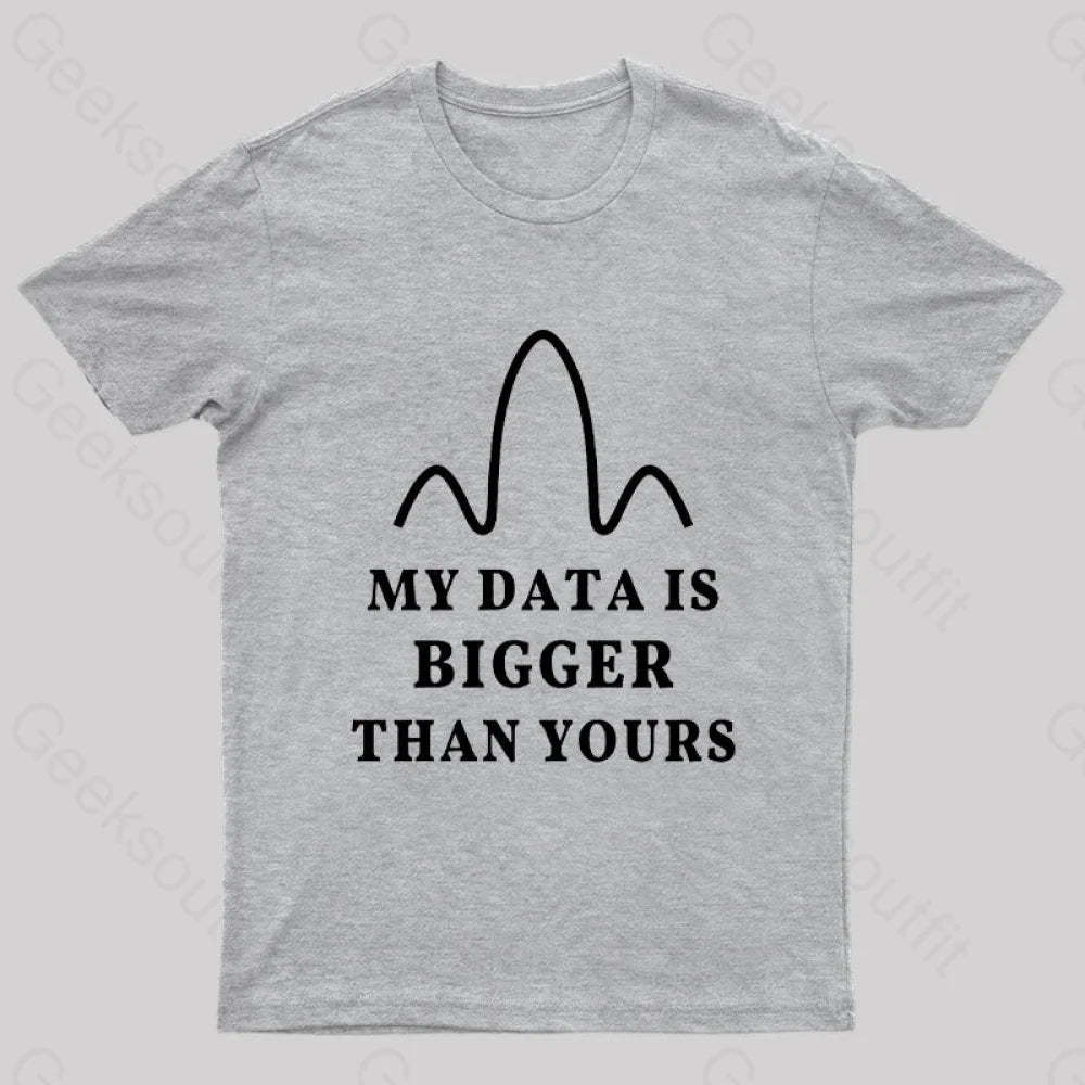 My Data Is Bigger Than Yours Geek T-Shirt Grey / S