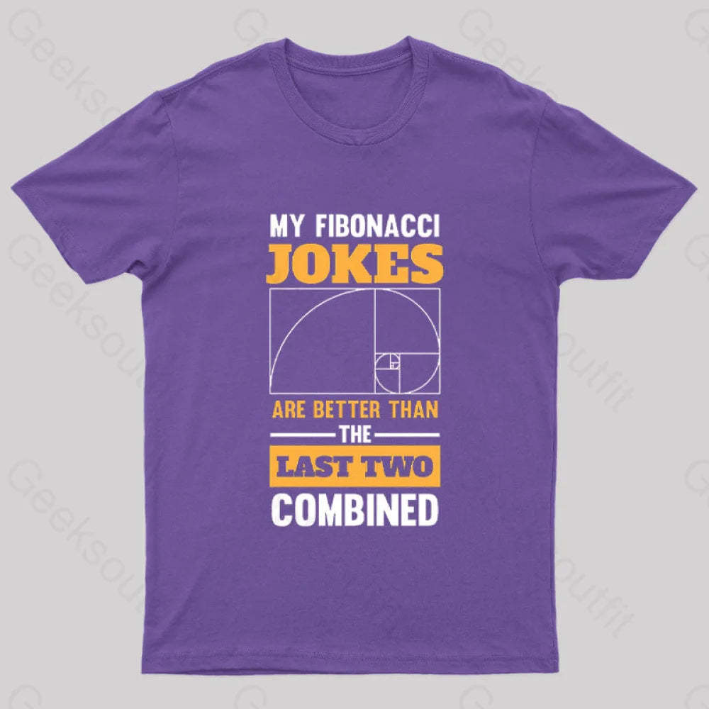 My Fibonacci Jokes Geek T-Shirt Purple / S