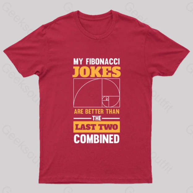 My Fibonacci Jokes Geek T-Shirt Red / S