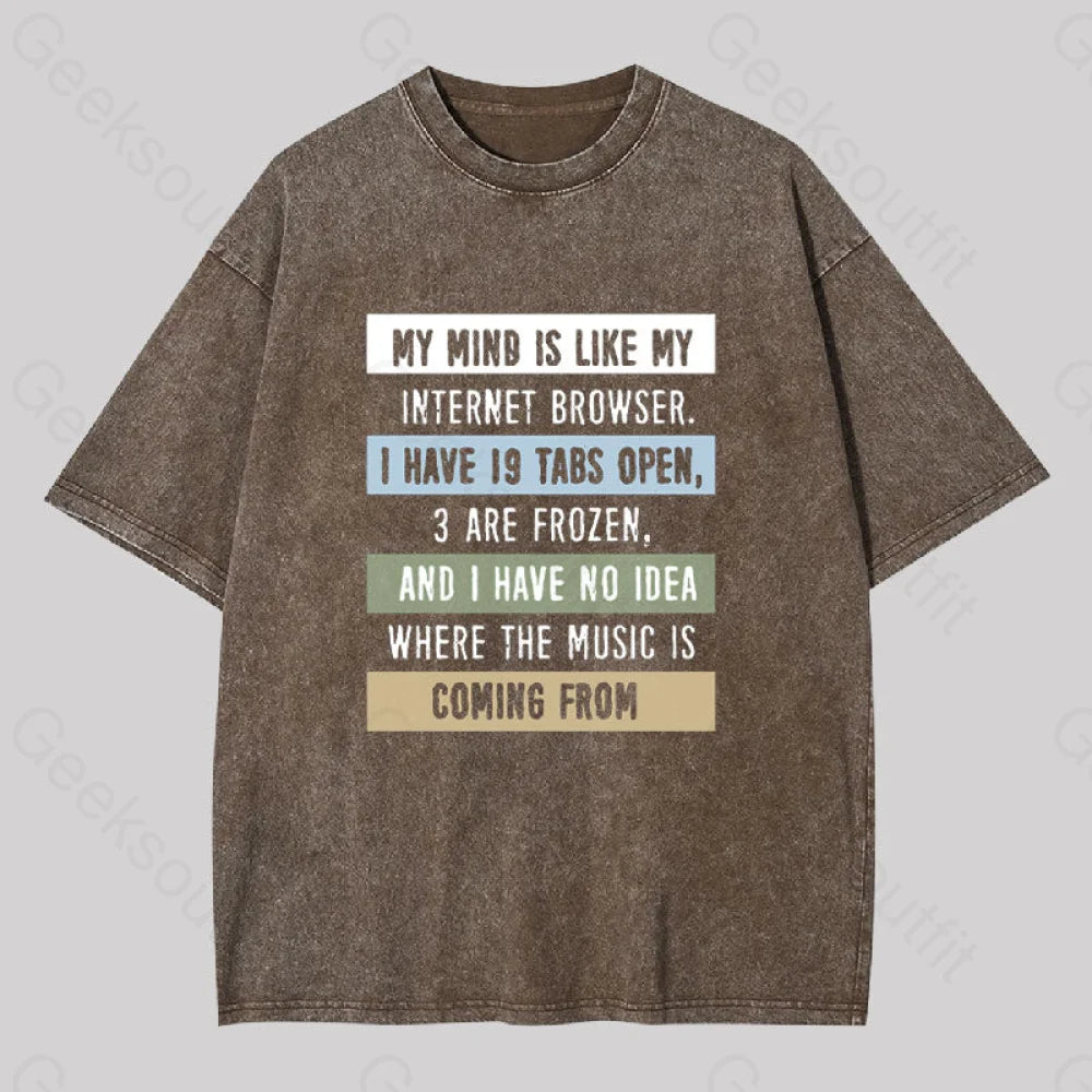 My Mind Is Like Washed T-Shirt Coffee / S