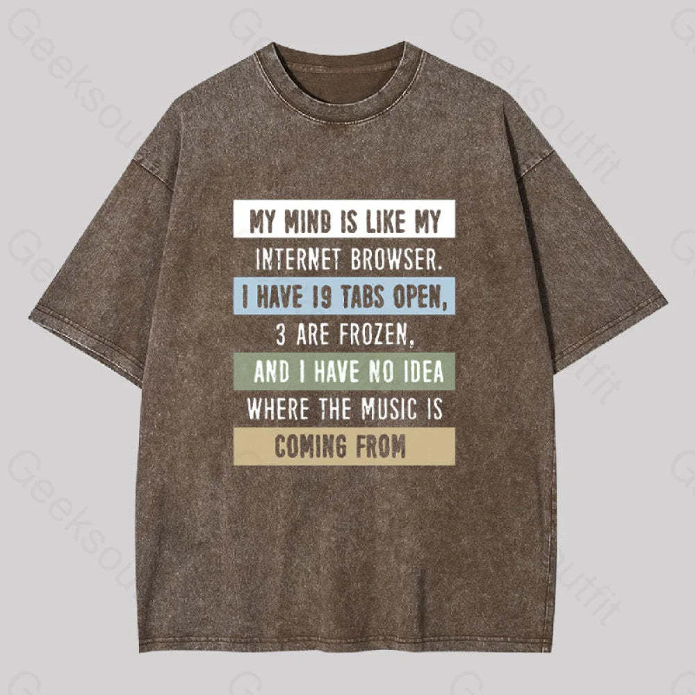 My Mind Is Like Washed T-Shirt Coffee / S