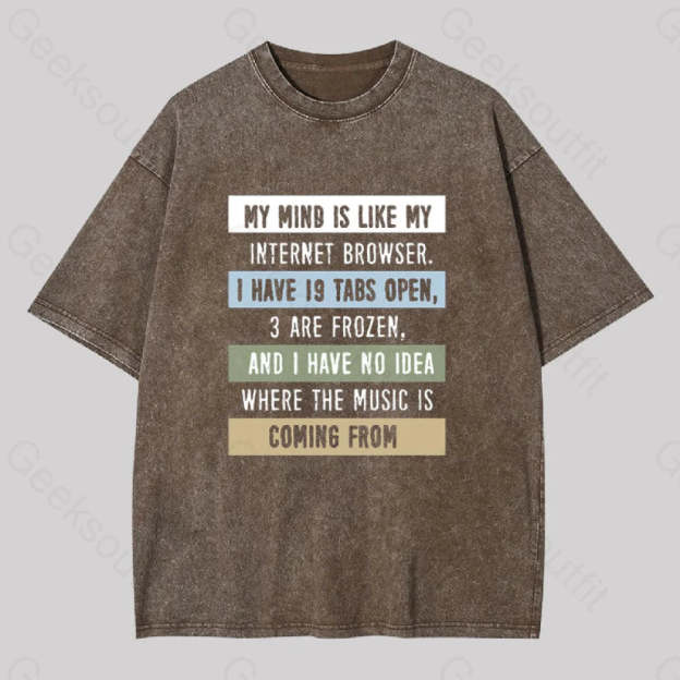 My Mind Is Like Washed T-Shirt Coffee / S