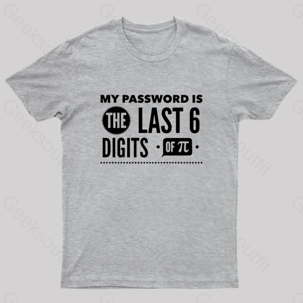 My Password Is The Last 6 Digits Of Pi Geek T-Shirt Grey / S