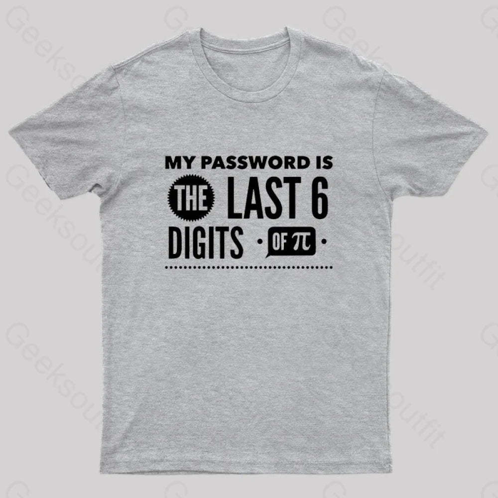 My Password Is The Last 6 Digits Of Pi Geek T-Shirt Grey / S