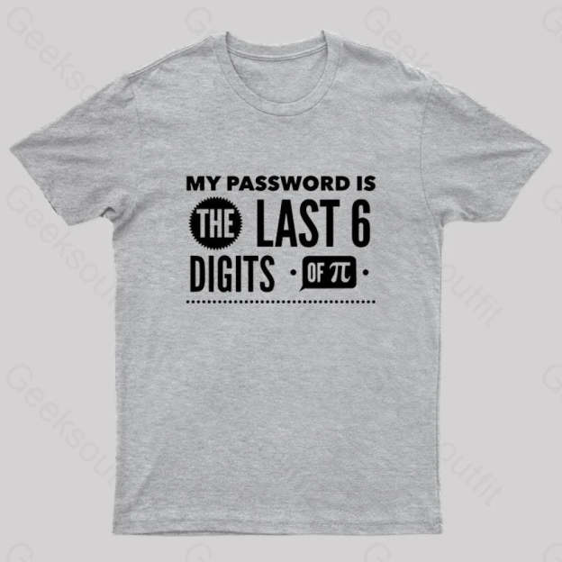 My Password Is The Last 6 Digits Of Pi Geek T-Shirt Grey / S