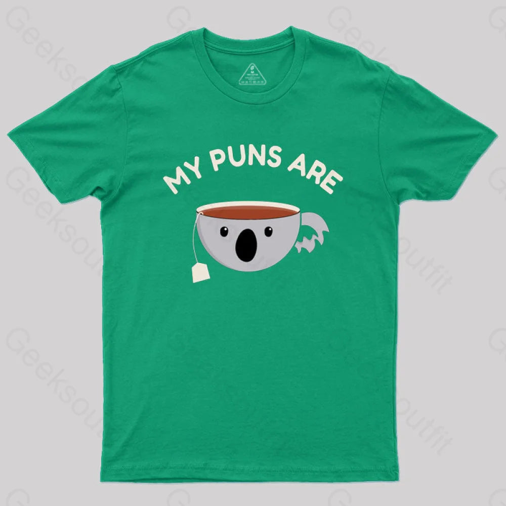 My Puns Are Koala Tea T-Shirt Green / S