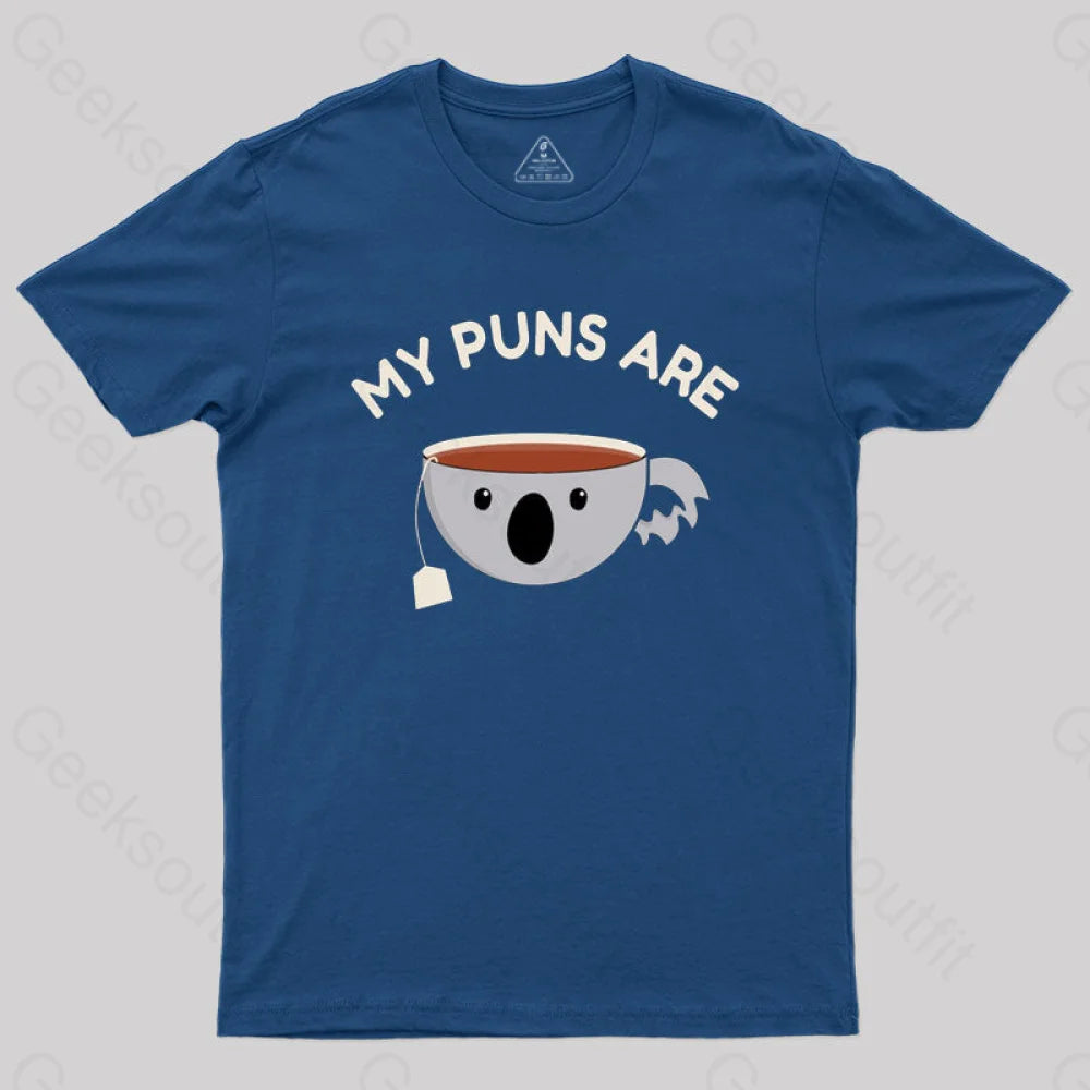 My Puns Are Koala Tea T-Shirt Navy / S