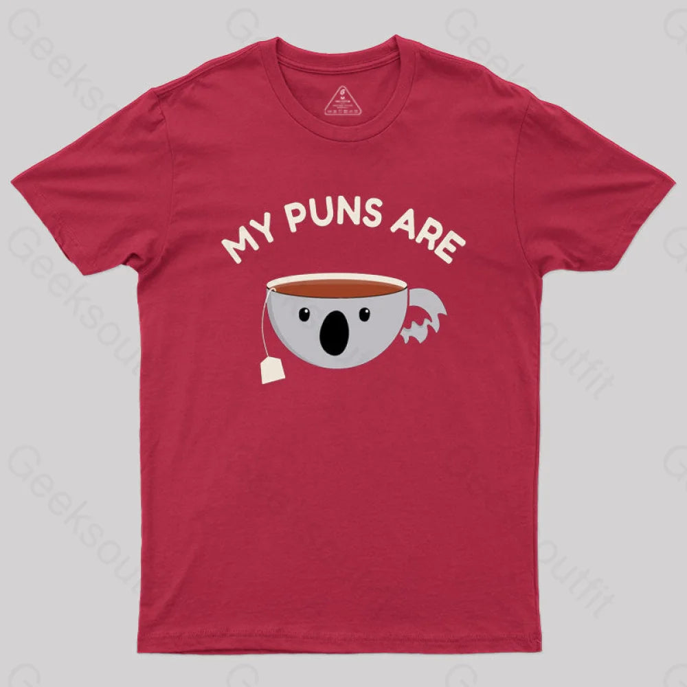My Puns Are Koala Tea T-Shirt Red / S