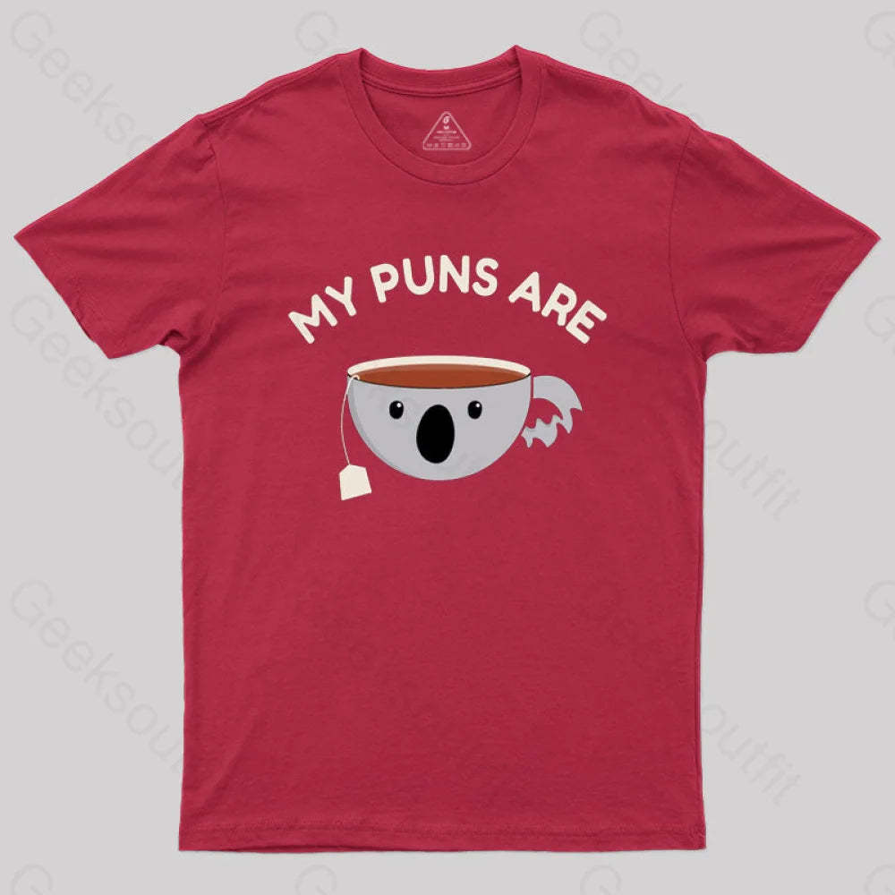 My Puns Are Koala Tea T-Shirt Red / S