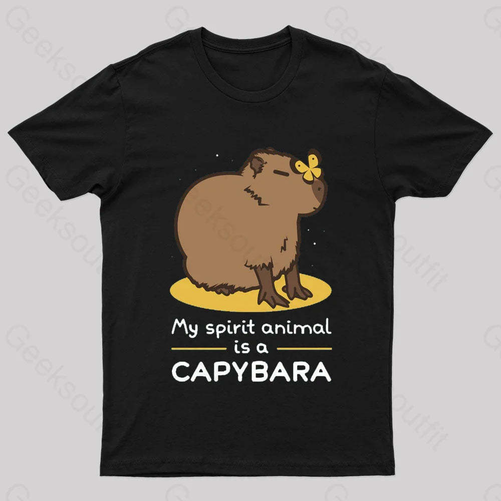 My Spirit Animal Is A Capybara Geek T-Shirt Black / S
