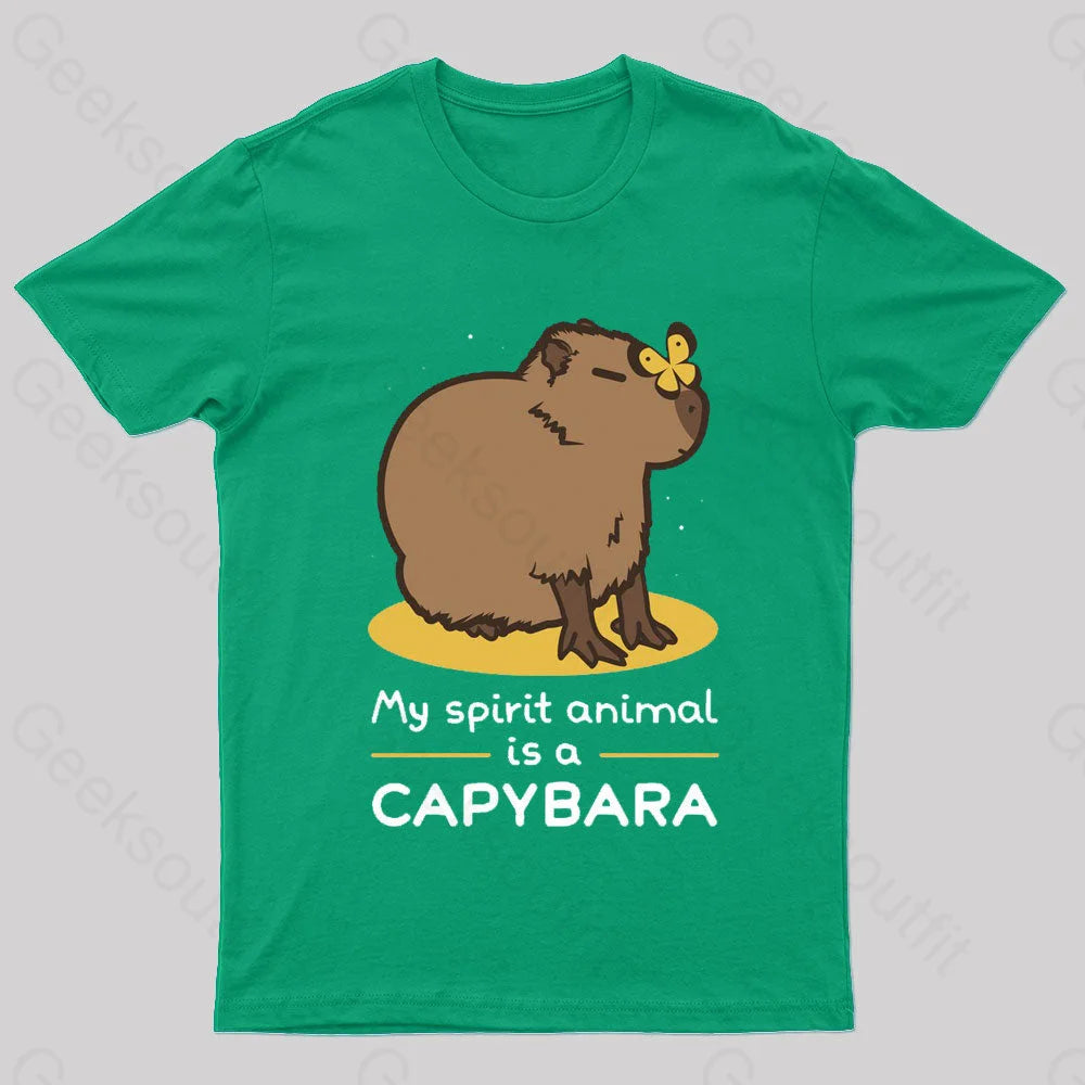 My Spirit Animal Is A Capybara Geek T-Shirt Green / S